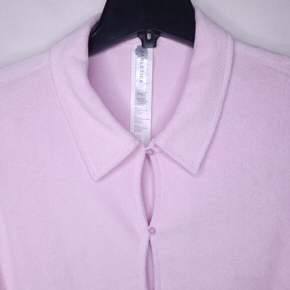 Fabletics Terry Top XXL Pink Cut Out Lavender Lustre Long Sleeve - Picture 2 of 11